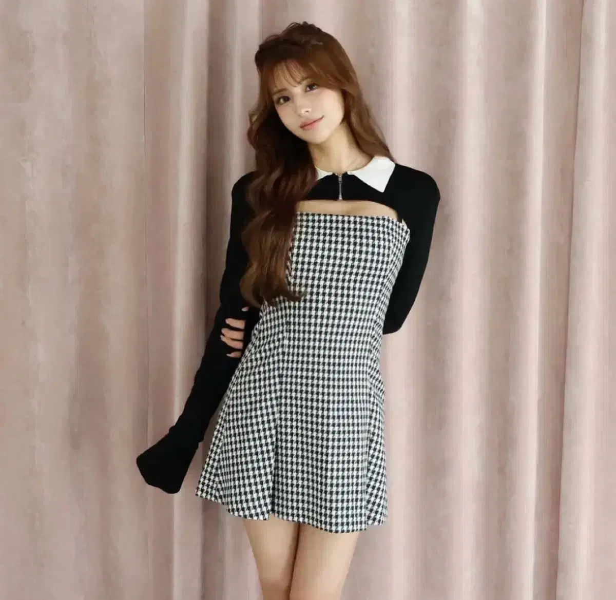 Randy チェックワンピース Randy ストリングコアシースルー